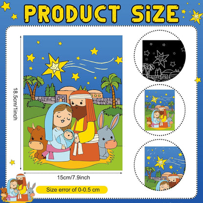 Marspark 24 Pcs Summer Crafts for Kids Bulk Color Your Own Summer Scratch Posters DIY Magic Scratch Paper Black Off Art Paper Gifts Kit Doodle Art for Home Holiday School Party Activities