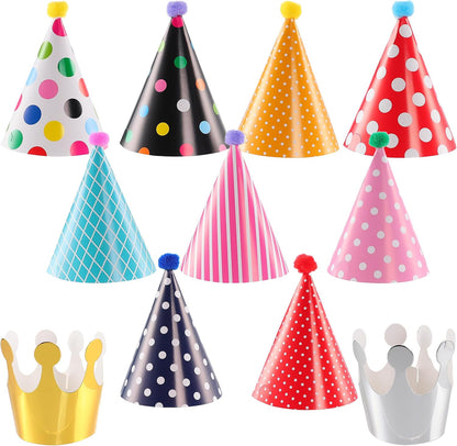 Mini Party Cone Hats for Stuffed Animals - Assorted Birthday Hats for Dolls Dogs Cats Rabbits Puppies Pet Toys