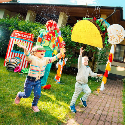 Hooqict Mexican Pinata with Blindfold and Bat Stick Party Pinata for Fiesta Carnival Cinco de Mayo Decorations Kids Adults Mexican Party Games Birthday Party Supplies