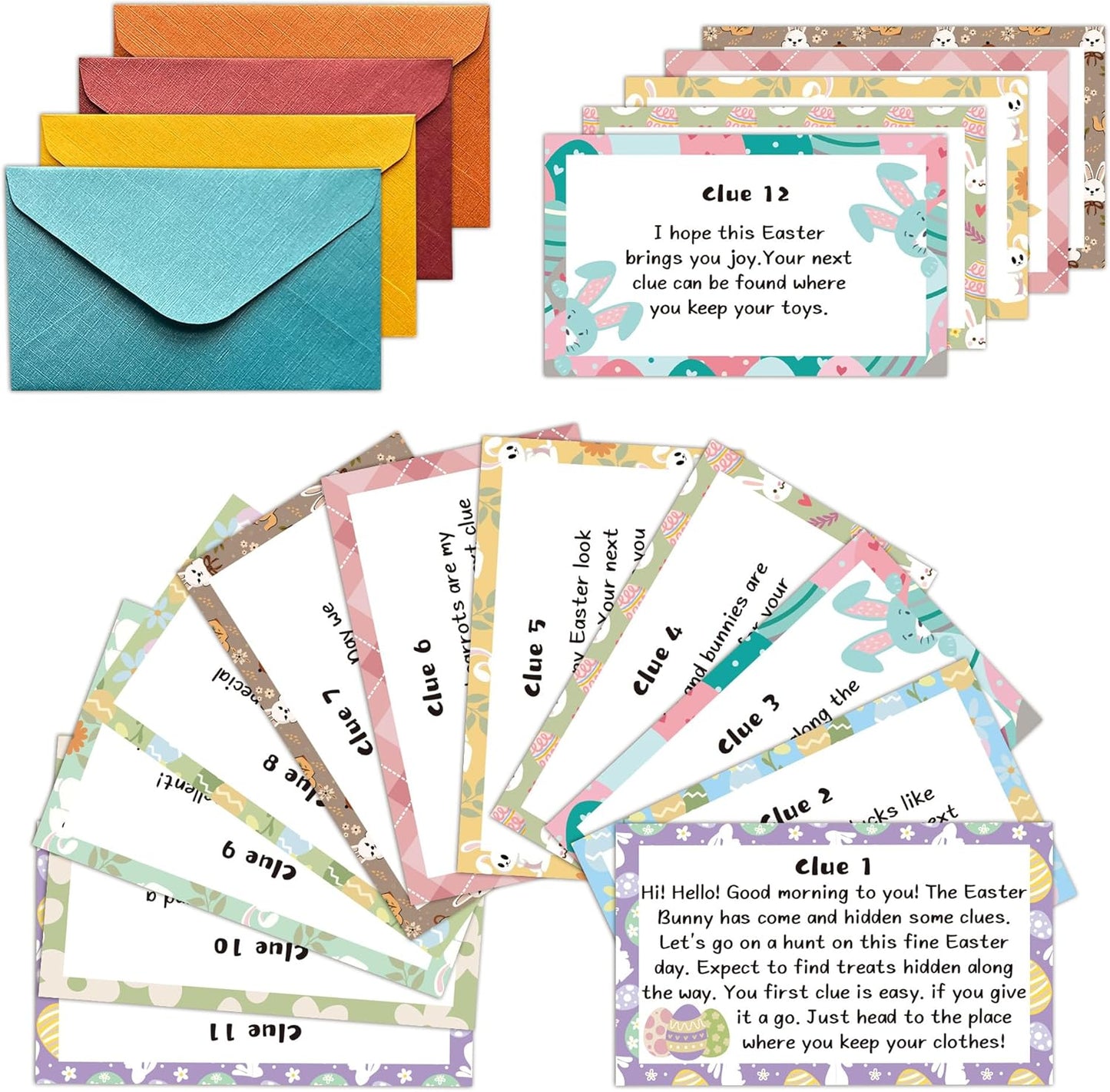 Easter Scavenger Hunt for Adults, Easter Egg Party Games, Bunny Treasure Hunt Clues Game Cards, Spring Holiday Activities for Large Groups, Family Party Decorations Supplies Favors -02