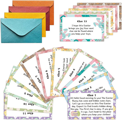 Easter Scavenger Hunt for Adults, Easter Egg Party Games, Bunny Treasure Hunt Clues Game Cards, Spring Holiday Activities for Large Groups, Family Party Decorations Supplies Favors -02