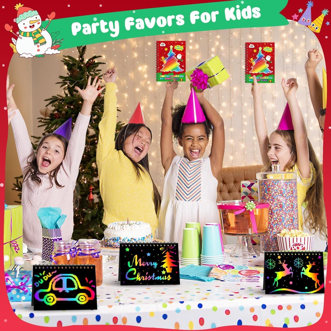 ZMLM 24 Pack Scratch Art Party Favors: Birthday Party Favors for Kids 4-8, Bulk Rainbow Scratch Notebook Paper Pads, Goodie Bags Stuffers Girls Boys Classroom Gifts Crafts Toys