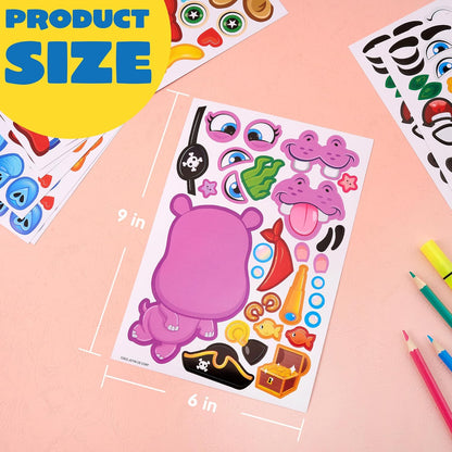 JOYIN 24 Sheets 9"x6" Make a face Stickers for Kids, Make Your Own Stickers with Unicorn, Dinosaur, Sea and Safari Animals, Party Favors Kids Crafts, Goodie Bags Stuffers Classroom Activities