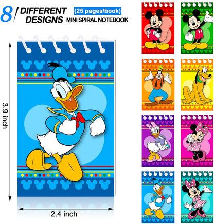 Mouse Birthday Party Supplies, 24Pcs Mini Notepads for Mickey Birthday Party Gifts, Goodie Bag Stuffers, Classroom Rewards, 8 Types