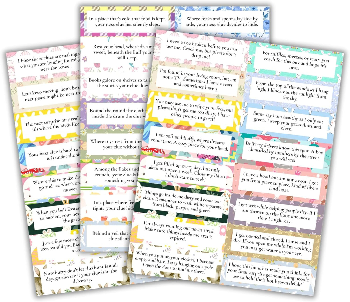 Easter Scavenger Hunt Add to Indoor Outdoor Plastic Eggs Hard 48 Clues Golden Egg Cut Out Yourself One Clue Leads to Next Neighborhood Family Game