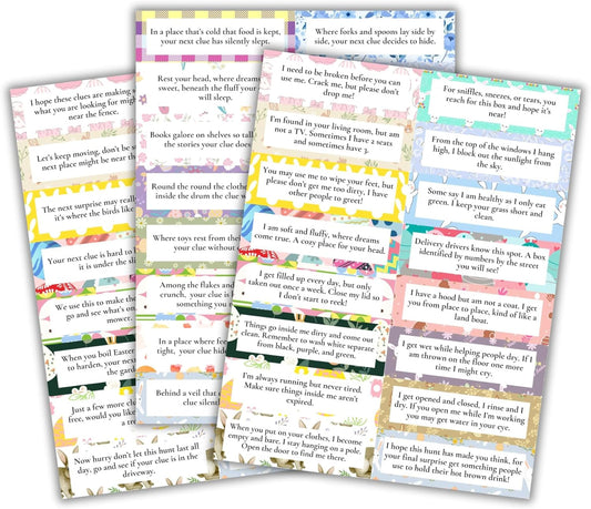 Easter Scavenger Hunt Add to Indoor Outdoor Plastic Eggs Hard 48 Clues Golden Egg Cut Out Yourself One Clue Leads to Next Neighborhood Family Game
