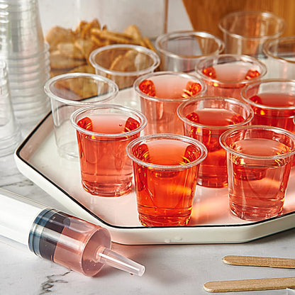 Lilymicky 500 PACK 1 oz Plastic Shot Glasses, 1 Ounce Clear Disposable Party Cups for Vodka, Whiskey, Tequila, Mini Plastic Containers for Sauce, and Sample Tasting