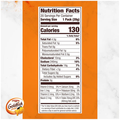 Goldfish Crackers Big Smiles Variety Pack with Cheddar, Colors, and Pretzels, Snack Packs, 30 Ct