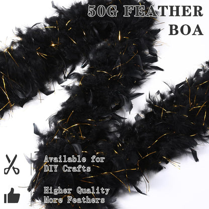 SOGUGOM Red 35g Feather Boas - 2 Yards Boa Feathers for Party, Wedding, Centerpieces, Concert, Costume and Christmas Tree(Red)