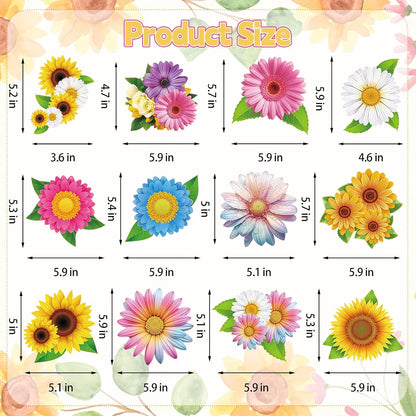 40Pcs Spring Summer Hanging Swirl Decorations, Flowers Sunflower Ceiling Hanging Swirls Floral Swirls Streamers for Spring Summer Mother's Day Baby Shower Birthday Wedding Party Decor