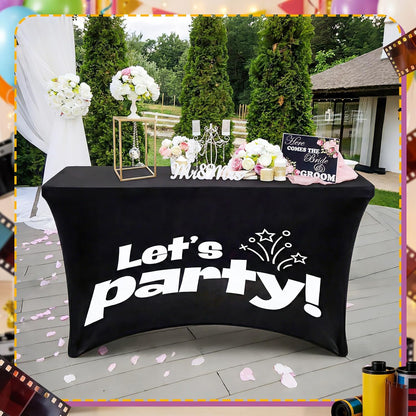 Gilprop Photo Booth Table Cloth Photo Booth Props Accessories Rectangle Tight Table Background for Indoor Outdoor Party Photography Decoration Graduation Wedding Birthday Bachelorette(Stylish,4ft)