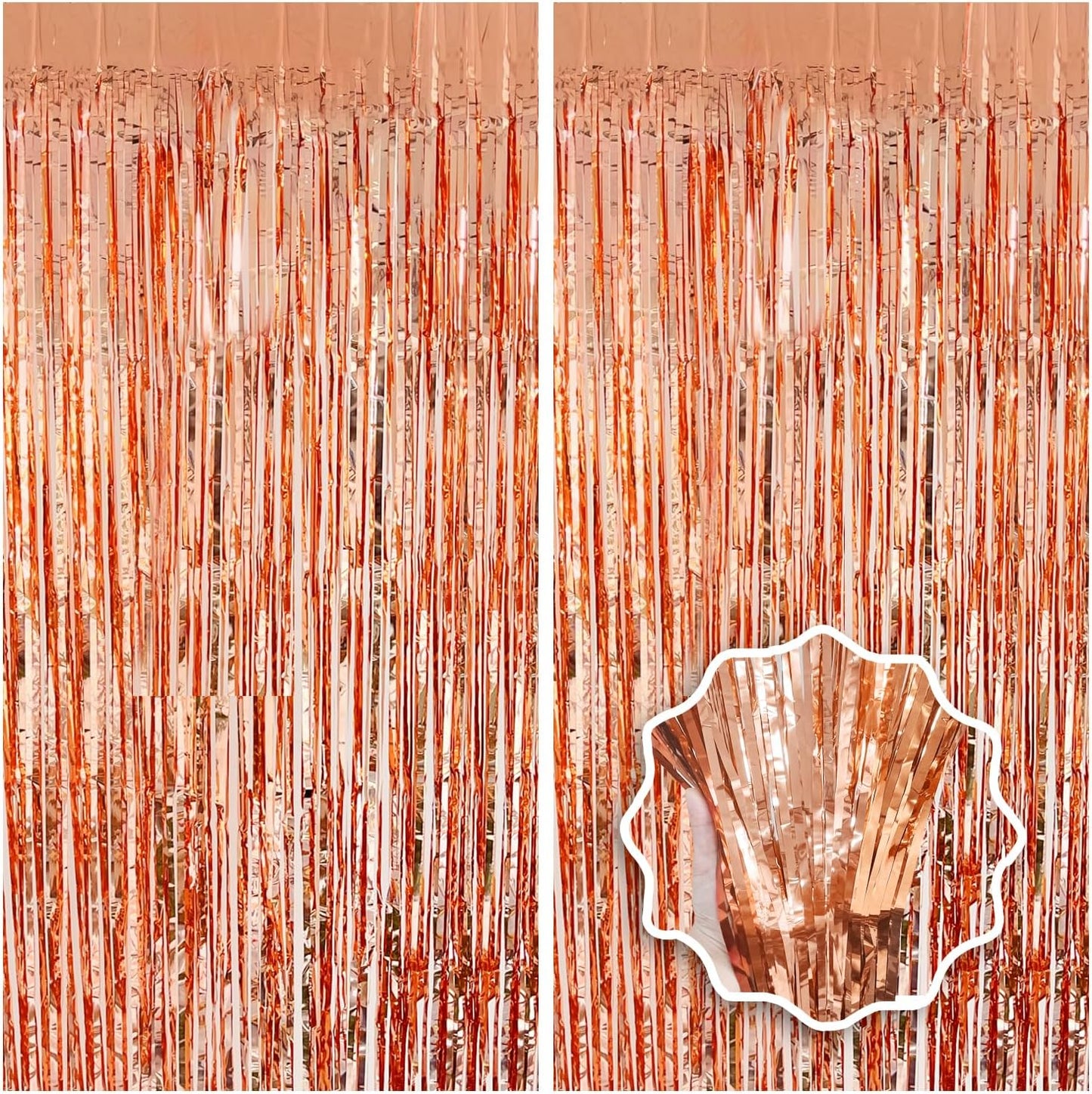 2 Pack Foil Curtain Backdrop Curtains Silver Tinsel Door Streamers Birthday Party Decorations Photo Booth Props for Disco Party Graduation Wedding Baby Shower Bachelorette Christmas Gender Reveal