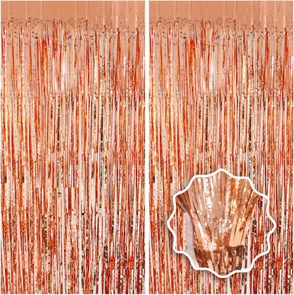 2 Pack Foil Curtain Backdrop Curtains Silver Tinsel Door Streamers Birthday Party Decorations Photo Booth Props for Disco Party Graduation Wedding Baby Shower Bachelorette Christmas Gender Reveal