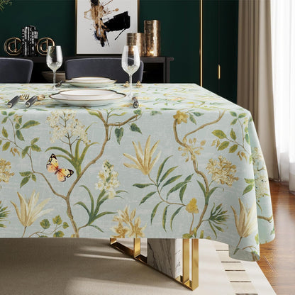 Rectangle Table Cloth,100% Waterproof Tablecloth Oil Proof Spill Proof Vinyl Table Cloth, Wipe Clean Plastic Table Cover for Dining, Camping, Indoor and Outdoor 52" x 70",Leaves