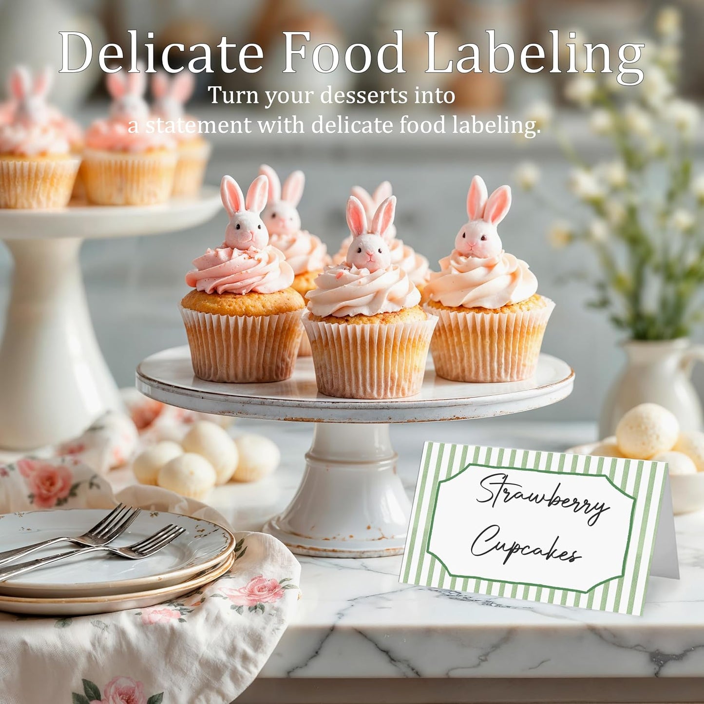 Mermaid Place Cards for Table Setting, 2 x 3.5" Escort Cards, 25 Under The Sea Tent Cards Food Label for Dinner Party, Wedding, Bridal Shower, Baby Shower, Birthday Party Supplies