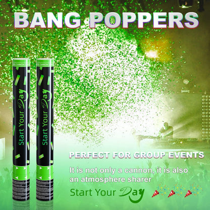 Confetti Cannons Confetti Poppers 5 Pack,15 Inch Gold Party Poppers Confetti Shooters, WORKKEEP Yello Confetti Pop for Birthday Wedding Celebration Halloween Decorations Air Powered Confetti Gun