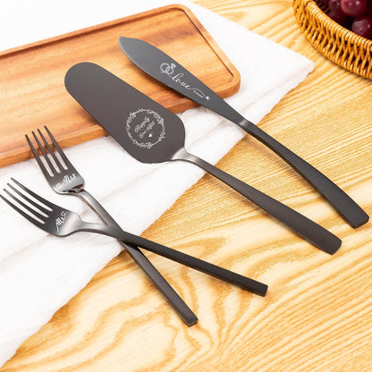 Cake Cutting Set For Wedding, Wedding Cake Knife And Server Set, Mr And Mrs Forks And Cake Cutter Set For Wedding, Bridal Shower Gifts, Engagement Gifts For Couples (Silver)