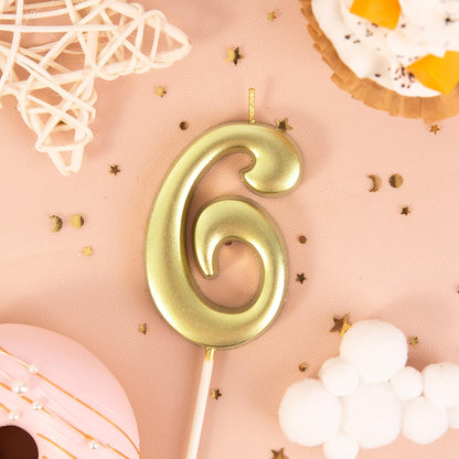 PHD CAKE 2.76 Inch Elegant Gold 1 Number Birthday Candles, Gold Number Candles, Cake Number Candles, Party Celebration