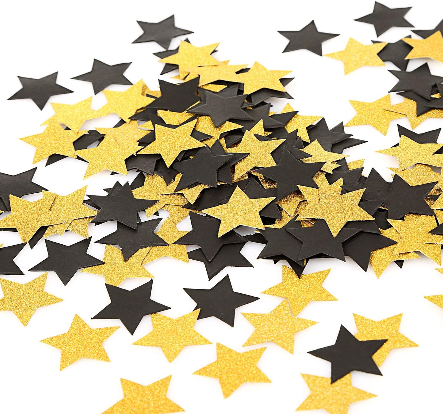 MOWO Glitter Five Stars Confetti Wedding Party Decor and Table Decor, 1.2’’ in Diameter (Glitter Gold,200pc)
