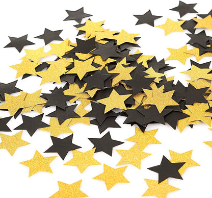 MOWO Glitter Five Stars Confetti Wedding Party Decor and Table Decor, 1.2’’ in Diameter (Glitter Gold,200pc)