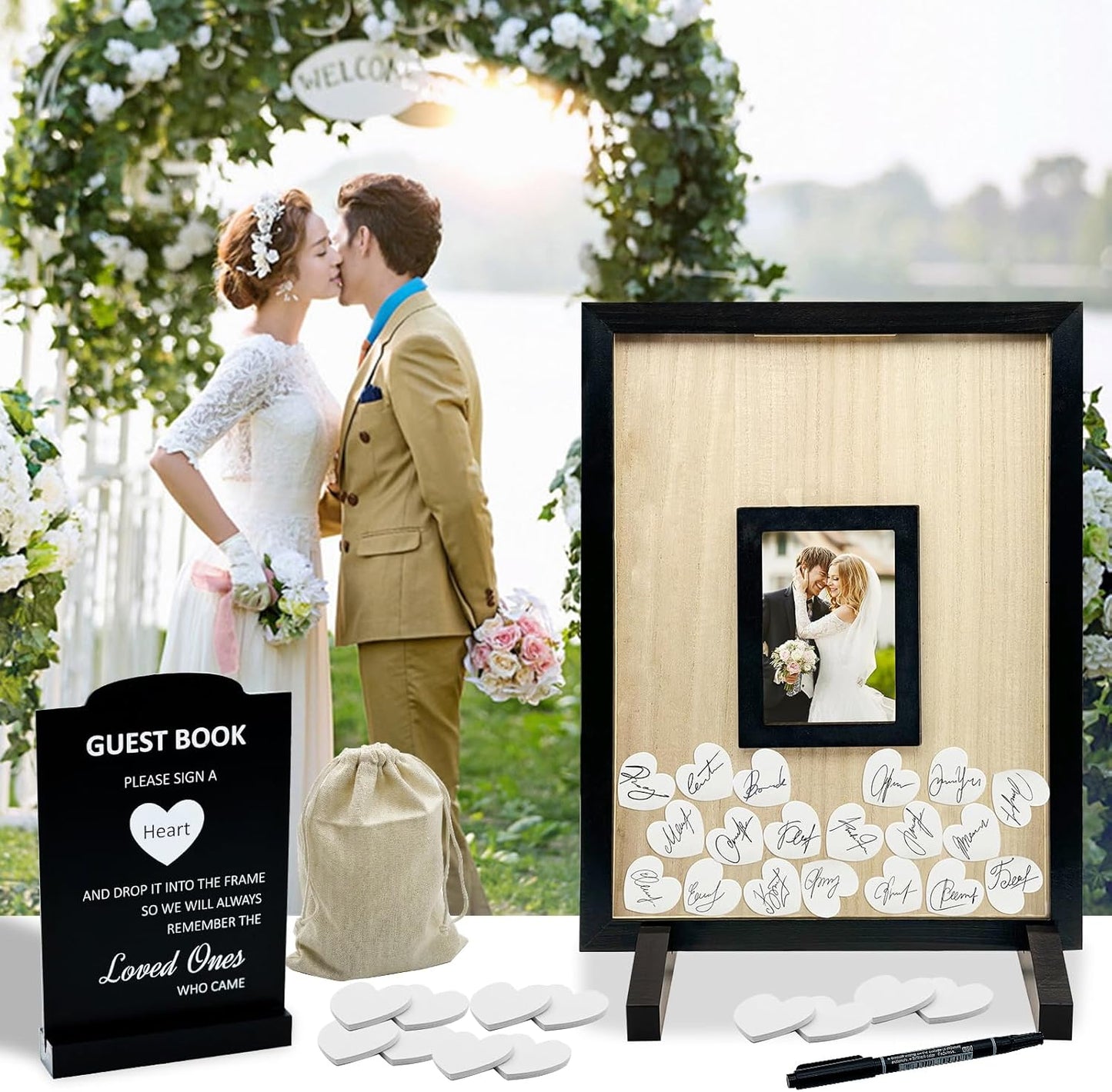 Wedding Guest Book Alternative,For Wedding Guest Bookwedding,Wedding Guest Bookwedding,wooden for wedding guest book,uest Book Alternative,Registry Wedding Registry, Funeral, Memories, Black