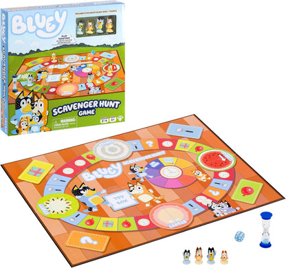 Bluey Scavenger Hunt Board Game, Cooperative Play with 4 Exclusive Mini-Figures, Indoor Games for Kids Ages 5+, Fun Toy Token Collecting Game