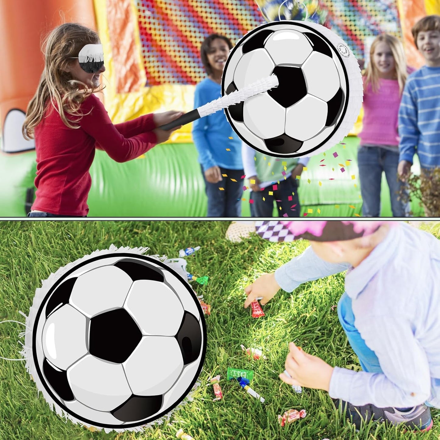Hooqict Mexican Pinata with Blindfold and Bat Stick Party Pinata for Fiesta Carnival Cinco de Mayo Decorations Kids Adults Mexican Party Games Birthday Party Supplies