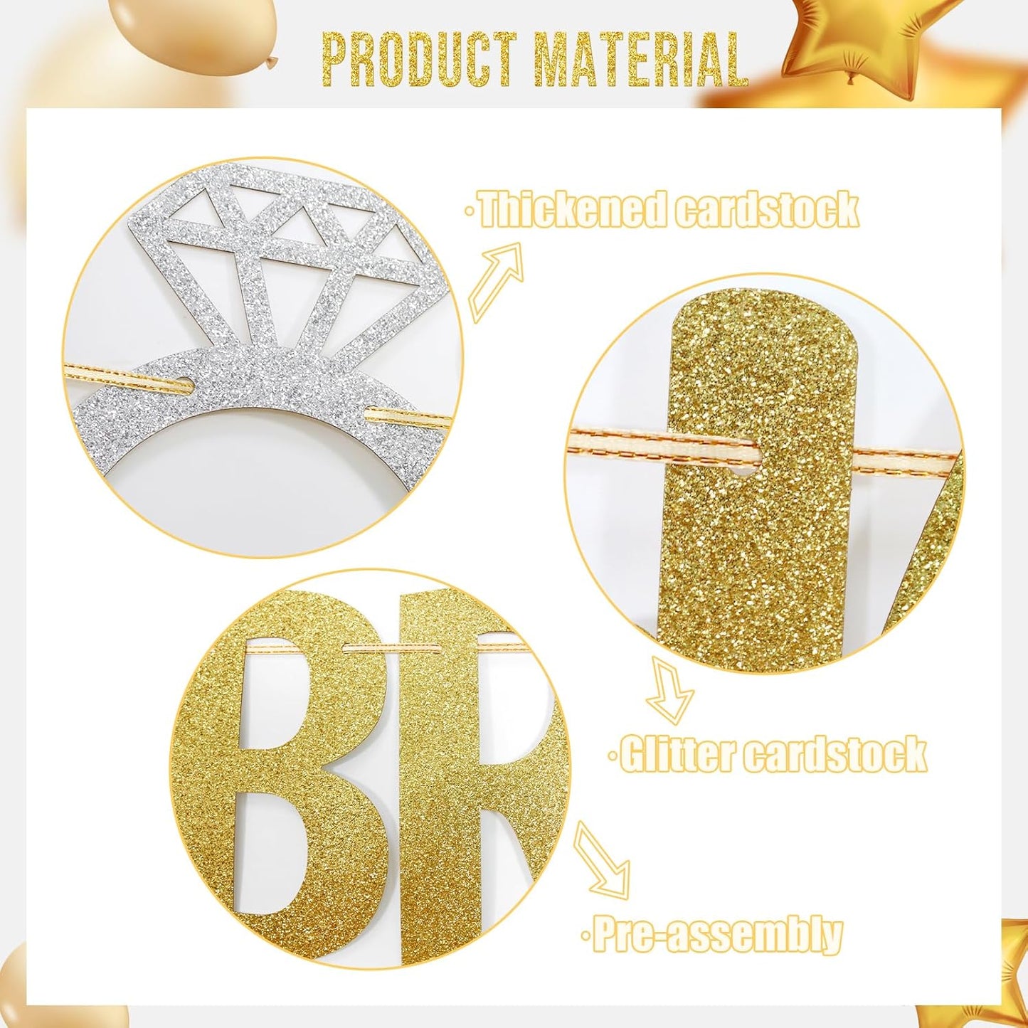 First Comes Brunch Then Comes Marriage Banner - Wedding Party Decorations - Bridal Brunch Welcome Sign Decor - Engagement Banner - Gold Glitter