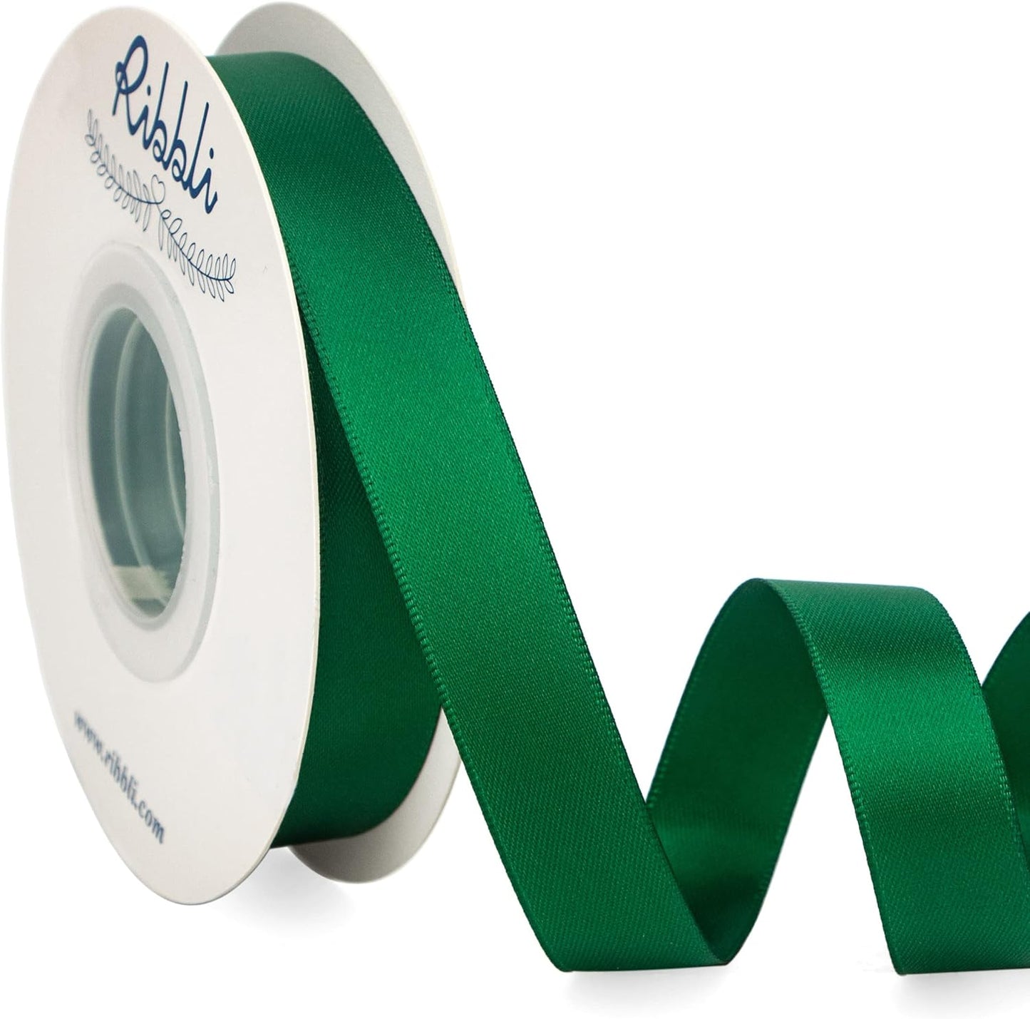 Ribbli Double Faced White Satin Ribbon,3/8” x Continuous 25 Yards,Fabric Ribbon use for Bows Bouquet,Gift Wrapping,Floral Arrangement