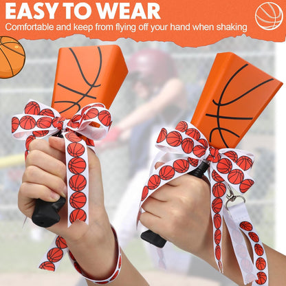 Relaxweex 2 Pack Cow Bells with Handle & Wrist Strap Ribbon Bows Loud Cowbell Noise Makers for Sporting Events, Games, Cheer, Graduations, Team(Baseball)