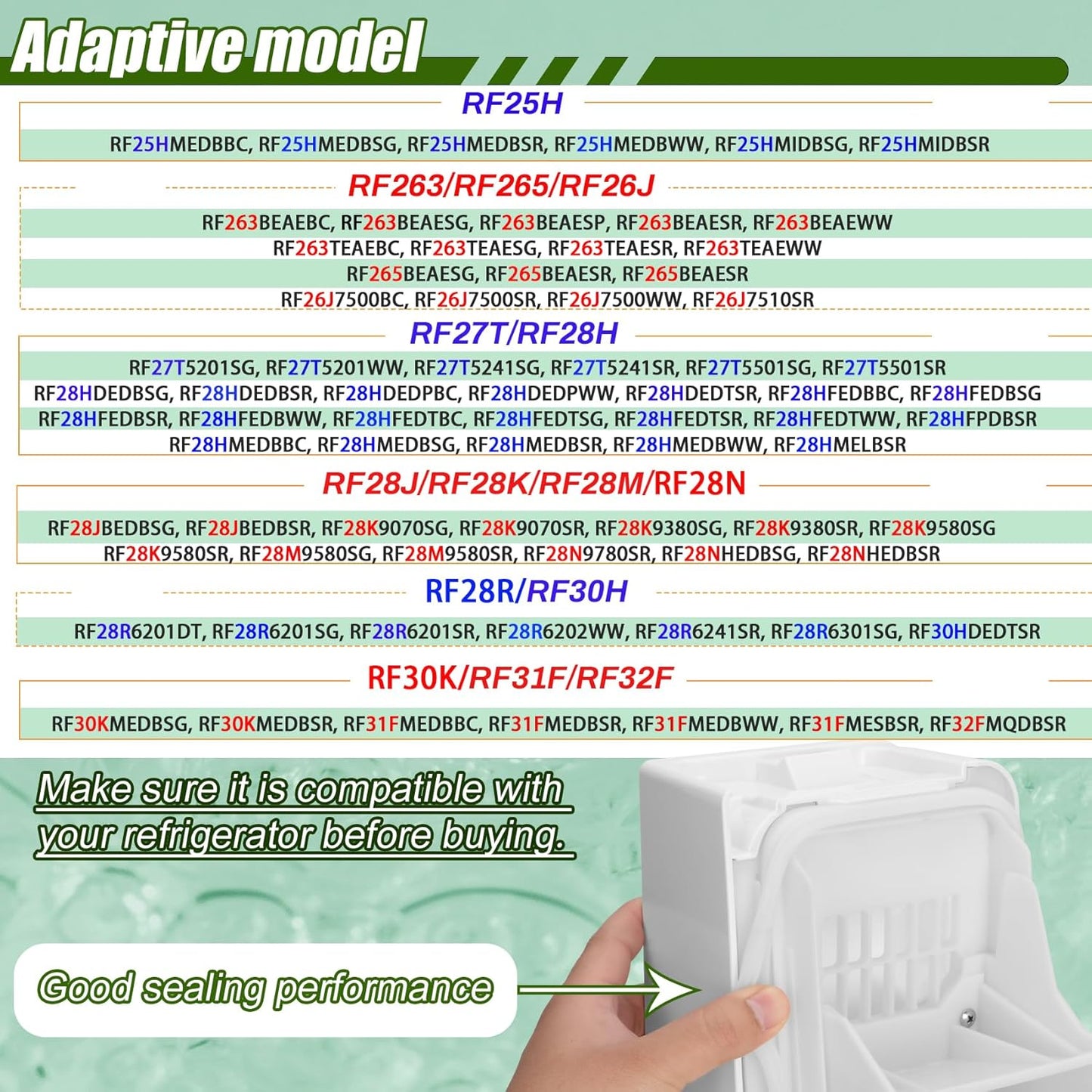 DA97-14474C, DA97-14474A Ice Container, DA97-12604D Ice Bucket Compatible with Samsung RF25, RF263, RF265, RF28, etc Series Refrigerators. Part Number: DA97-21040A, AP6034185, etc-1 yr Warranty