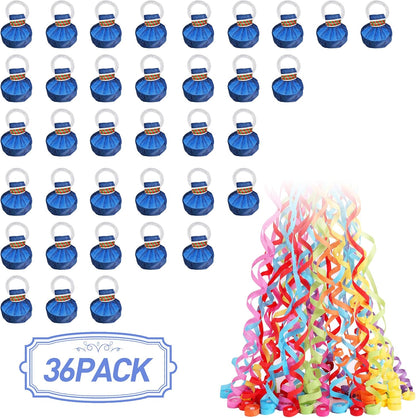 No Mess Streamers,12Pack Colorful No Mess Confetti Poppers,Party Poppers for Birthday,Wedding,Celebrations,School Opening,Graduation,Retirement Party
