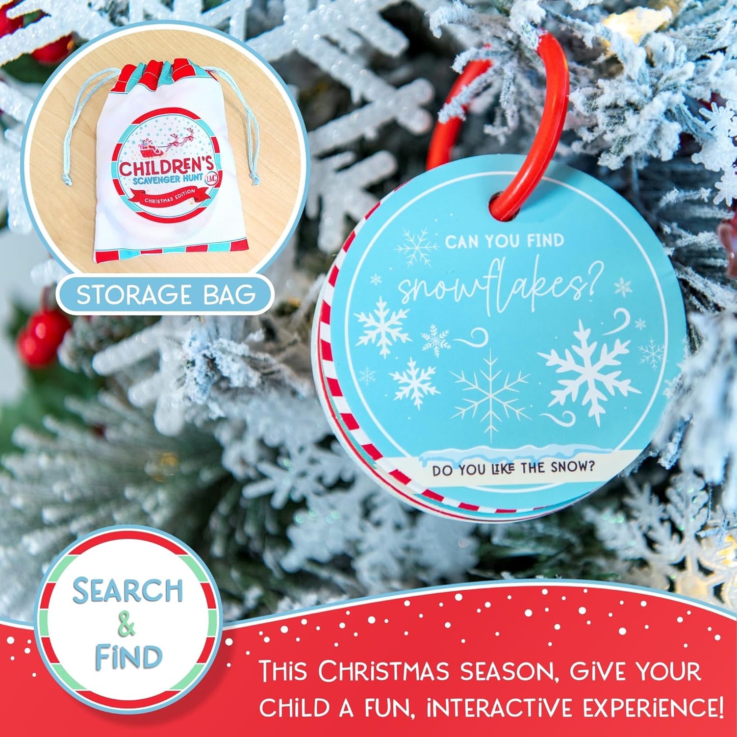 Blu Jay Children's Scavenger Hunt | Toddler Activities | Games for 2, 3 Year Old's & Up | Kids Educational Scavenger Hunt Cards (Christmas Edition)