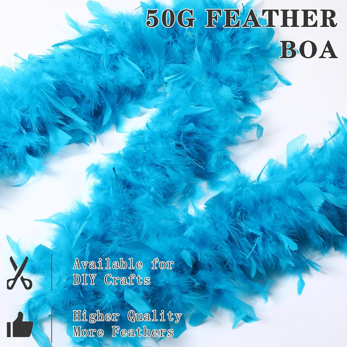 SOGUGOM Red 35g Feather Boas - 2 Yards Boa Feathers for Party, Wedding, Centerpieces, Concert, Costume and Christmas Tree(Red)