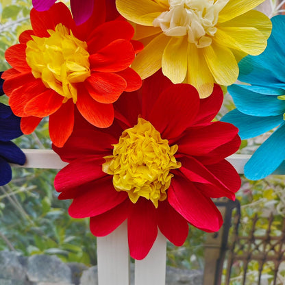 Crepe Paper Flower for Wall Decor Girls Birthday Party Backdrop Baby Shower Nursery Room Decoration Pack of 9 (Pastel)