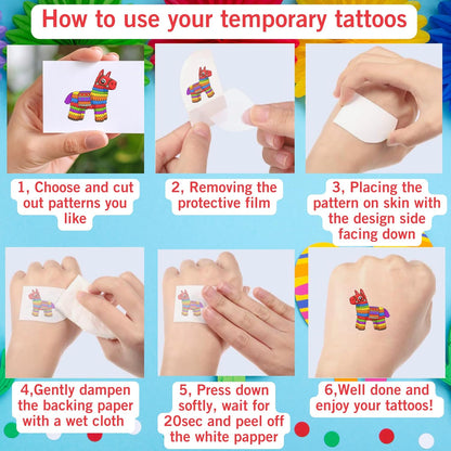 Cinco De Mayo Temporary Tattoos - Cinco De Mayo Decorations Fiesta Party Decorations Supplies Accessories Traditional Mexico Fiesta Party Favors Mexican Design Taco Celebration Gift Idea For Family