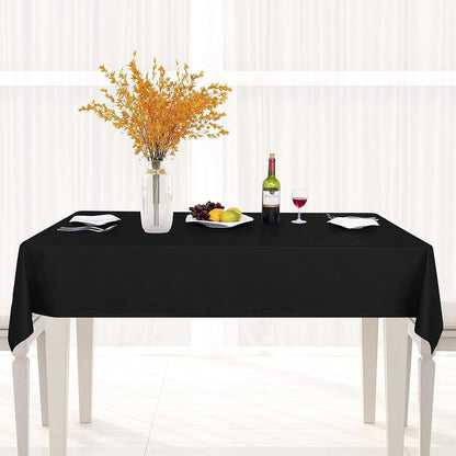 sancua Clear Plastic 100% Waterproof Tablecloth - 54 x 78 Inch - Vinyl PVC Rectangle Table Cloth Protector Oil Spill Proof Wipe Clean Table Cover for Dining Tables, Parties & Camping, Crystal Clear