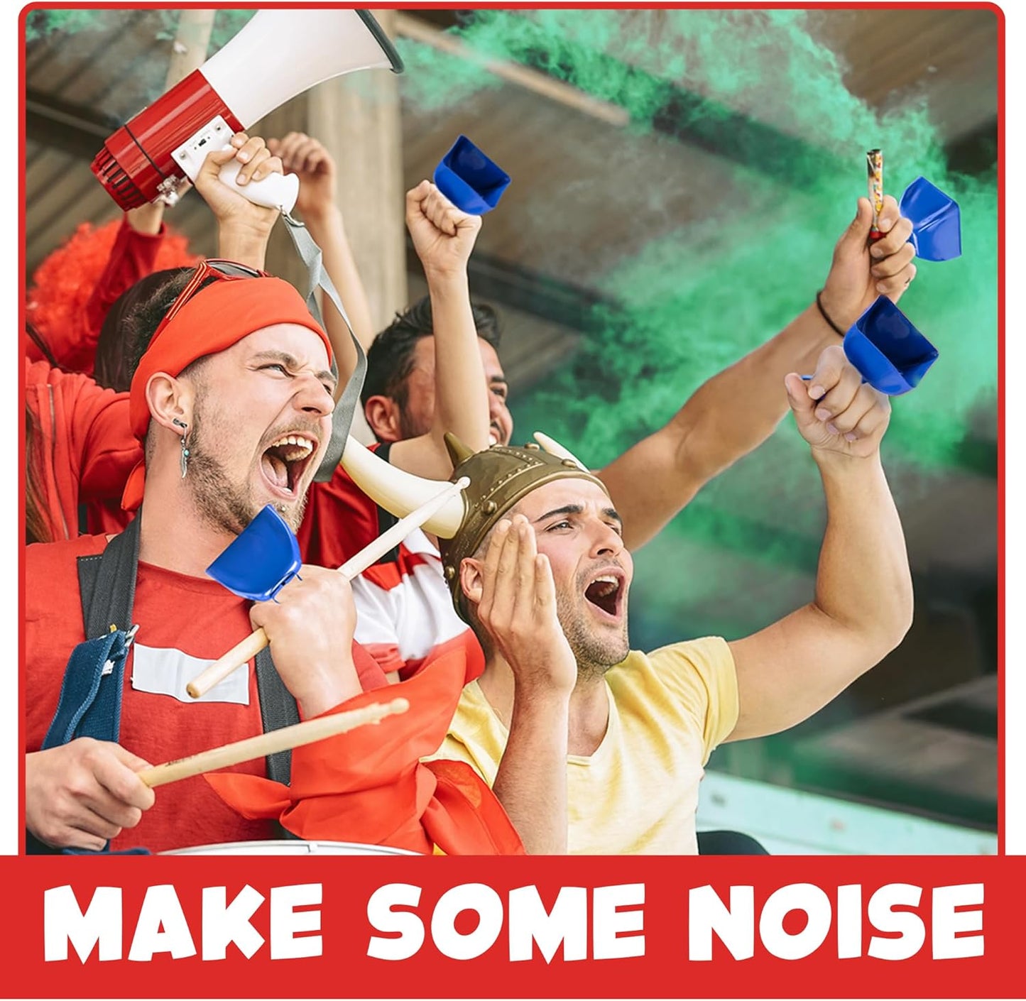 Metal Cowbell - 12 Pack, 3 Inch Red Cow Bells for Sporting Events, Cheering, Spirit, Loud Cow Bell Ideal Hand Percussion Cowbells Noise Makers for Sporting Events, Football Games, and Celebrations