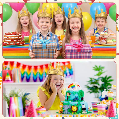 Yaomiao 44 Pcs Birthday Foam Crowns for Kids Princess Tiaras King Hat Bulk Diamond Sticker Kits for Crown Party Supplies