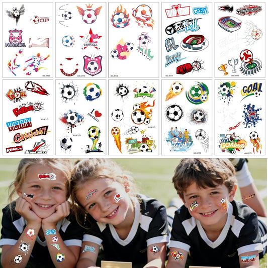Awinmay 60 Pcs Luminous Soccers Temporary Tattoos for Kids - Soccer Party Favors Sport Themed Glow In The Dark Tattoos for Boys and Girls,Glow Party Decorations Supplies,Kids Goodie Bag Stuffers