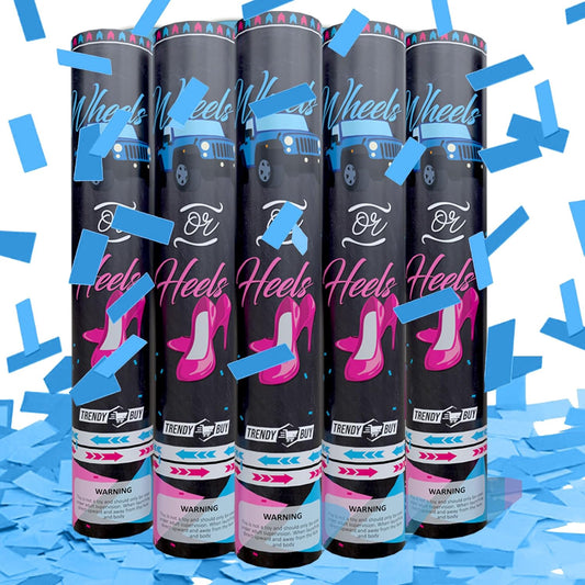 5pc Pink Gender Reveal Confetti Cannon Poppers - Biodegradable Baby Girl Gender Reveal Poppers Confetti - Pink Confetti Cannon Gender Reveal Confetti Poppers, Pink Confetti Popper for Party