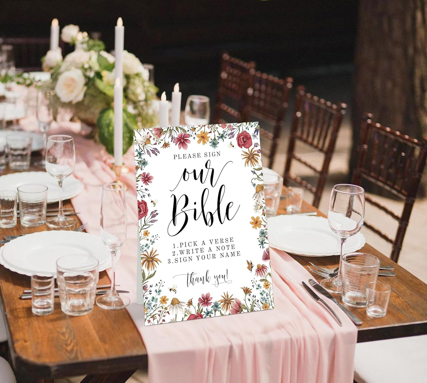 Wild Flower Audio Guest Book Sign, Baby in Bloom Love is in Bloom Decorations, Bridal Shower Baby Shower Wedding Signs for Reception, Floral Party Table Decor, 8 x 11 Inch