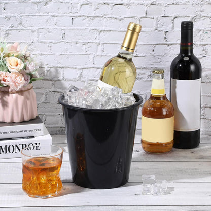 Layhit 24 Pcs Plastic Ice Buckets for Parties 3 Liters Wine Bucket Portable Ice Holder Disposable Wine Cooler for Party Wedding Party Beverages Champagne Soda and Beer (Gold)