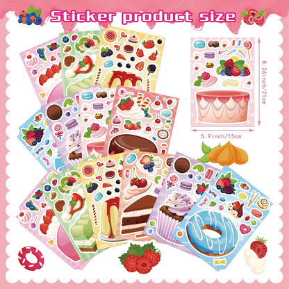 24 Sheets Make a Face Stickers for Kids Toddlers, Make Your Own Animal Mix and Match Sticker Sheets with Sea Animals Horses Dinosaurs Unicorns for Kids Crafts Party Favors Goodie Bags Stuffers