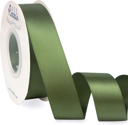 Ribbli Double Faced White Satin Ribbon,3/8” x Continuous 25 Yards,Fabric Ribbon use for Bows Bouquet,Gift Wrapping,Floral Arrangement