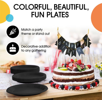 Exquisite Party Solids Red Plastic Plates For Party Supplies 10" Red Disposable Plates Heavy Duty 50 Pcs Plastic Dinnerware Sets Heavy Duty 350 GSM Disposable Dinnerware Set