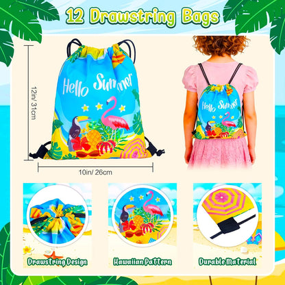 ANPHILE 12 Pack Hawaiian Luau Party Favors, Tropical Luau Party Favors Pinata Filler Goody Bag Stuffer for Summer Pool Beach Party