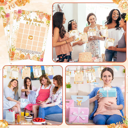 Yinder 145 Pcs Baby Shower Games Activities Cards with 20 Pencils Includes Baby Bingo Description and Wishes Guess Who Price is Right Word Scramble Game(Here Comes the Son)