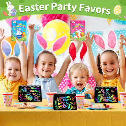 ZMLM 24 Pack Scratch Art Party Favors: Birthday Party Favors for Kids 4-8, Bulk Rainbow Scratch Notebook Paper Pads, Goodie Bags Stuffers Girls Boys Classroom Gifts Crafts Toys