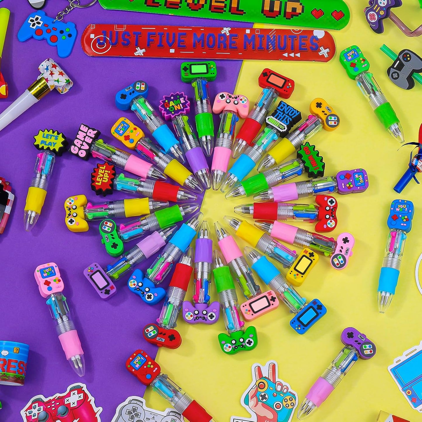 CZWZ 20Pcs Mini Multicolor Pens in One 4-in-1 Cute Pens Bulk for Kids, Fun Kawaii Ballpoint Pens for Birthdays and Children's Party Favors Gifts Teacher School Supplies